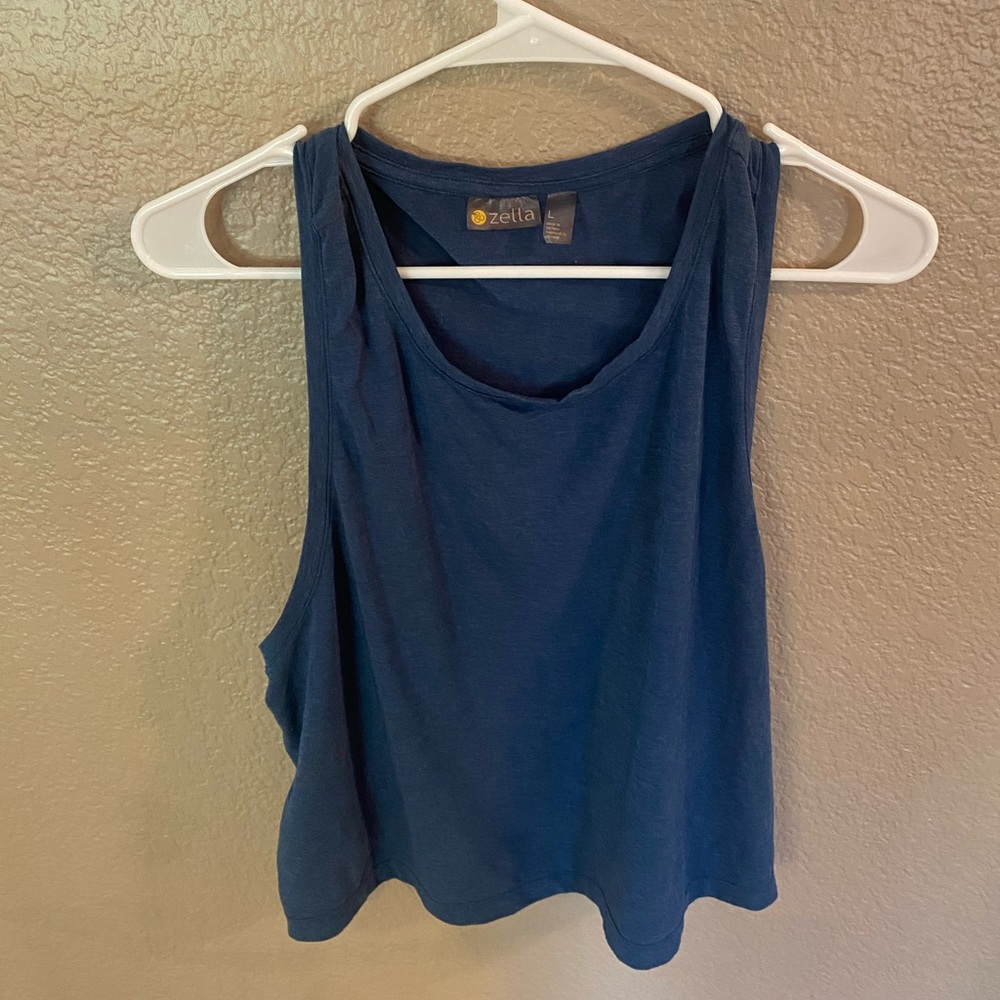 Zella- blue tank top- adult large